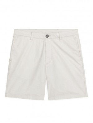 Pantaloni Scurti Arket Bumbac Barbati Albi | Romania-FCQV02593