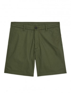 Pantaloni Scurti Arket Bumbac Barbati Verzi | Romania-MPEK41925