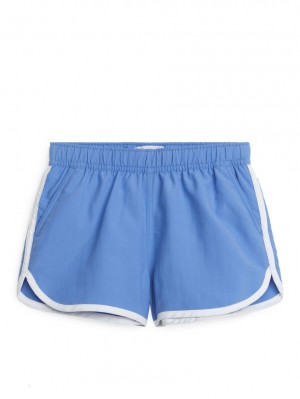 Pantaloni Scurti Arket Contrast Binding Swim Fete Albastri Albi | Romania-WBQT52403