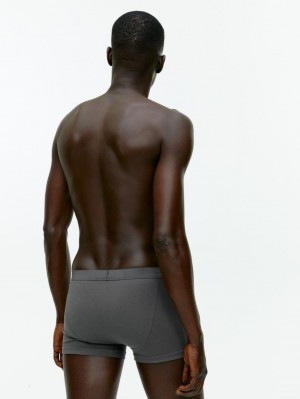 Pantaloni Scurti Arket Pima Bumbac Trunks, Set of 3 Barbati Gri Inchis | Romania-MZXF30428