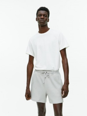 Pantaloni Scurti Arket Waffle-Knit Bumbac Barbati Gri | Romania-URZH82695