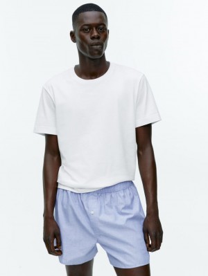Pantaloni Scurti Arket Woven Bumbac Boxers, Set of 2 Barbati Albastri | Romania-QYZN02465