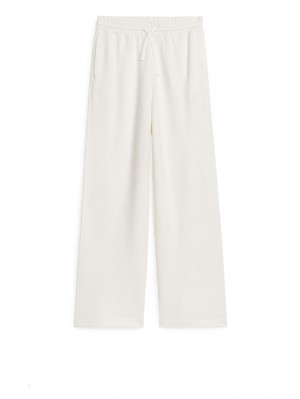 Pantaloni de Trening Arket Soft Largi-Leg Dama Albi | Romania-DCJZ06731
