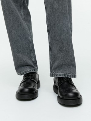 Pantofi Brogue Arket Piele Barbati Negrii | Romania-IKZR94381