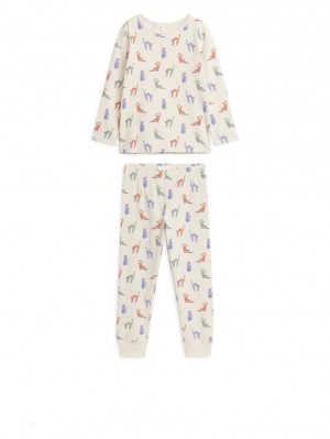 Pijama Arket Jersey Pyjama Set Fete Albi | Romania-HVDY34027