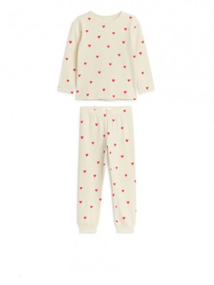 Pijama Arket Jersey Pyjama Set Fete Bej Rosii | Romania-QPSI10245