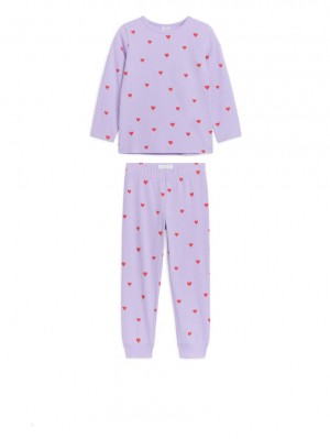 Pijama Arket Jersey Pyjama Set Fete Violet | Romania-EJRN43028