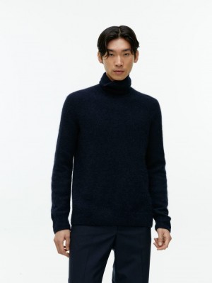 Pulover Arket Alpaca-Merino Roll-Neck Barbati Albastri Inchis | Romania-COHI69305