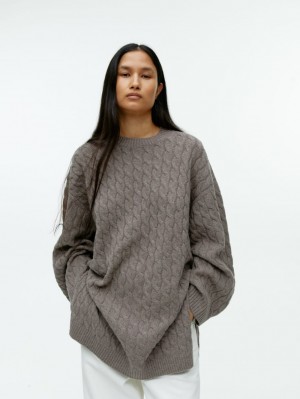 Pulover Arket Cable-Knit Lână Dama Maro | Romania-GYBZ83247