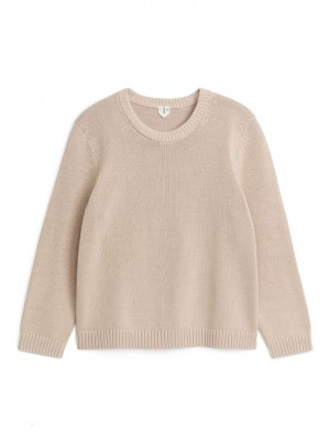 Pulover Arket Crew-Neck Dama Bej | Romania-WCDY73602