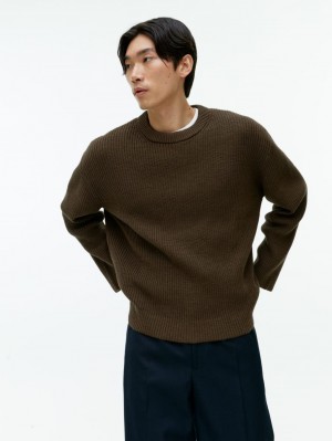 Pulover Arket Crew-Neck Lână-Blend Barbati Maro | Romania-IKEO05986