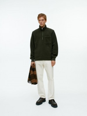 Pulover Arket Half-Zip Fleece Barbati Verzi Inchis | Romania-FGRL19532