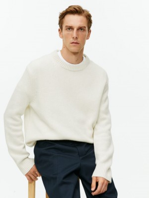 Pulover Arket Heavy Knit Lână Barbati Bej | Romania-VENO15864