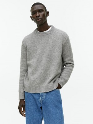 Pulover Arket Heavy Knit Lână Barbati Gri | Romania-WBSA54298