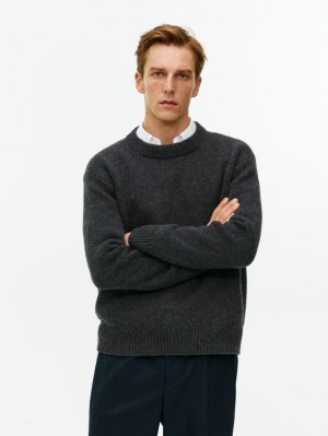 Pulover Arket Heavy Knit Lână Barbati Negrii | Romania-GTYX84130