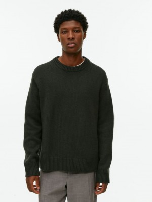 Pulover Arket Heavy Knit Lână Barbati Verzi Inchis | Romania-EPIR42706