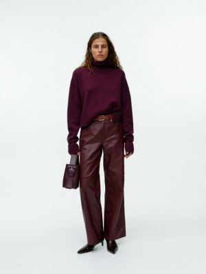 Pulover Arket High-Neck Lână Dama Visinii | Romania-FGMY92635