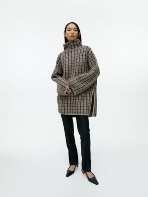 Pulover Arket High-Neck Relaxed Dama Bej Maro | Romania-YTRP37869