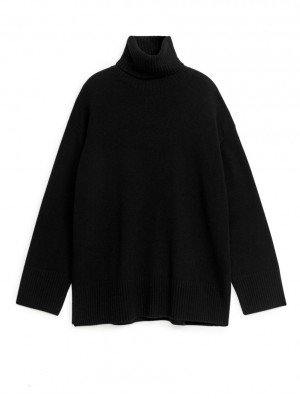 Pulover Arket Oversized Cashmere Roll-Neck Dama Negrii | Romania-CEQS40165
