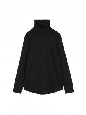 Pulover Arket Raglan-Sleeve Cashmere Roll-Neck Dama Negrii | Romania-LMHW25703