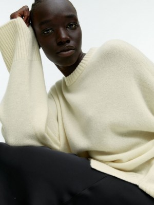 Pulover Arket Relaxed Cashmere Dama Albi | Romania-YSOZ46059