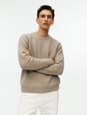 Pulover Arket Rib-Knit Crewneck Barbati Gri | Romania-KATZ35017