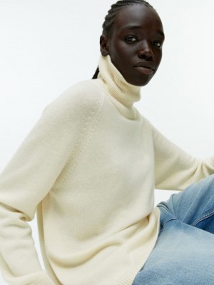 Pulover Arket Roll-Neck Cashmere Dama Albi | Romania-HMSB19248