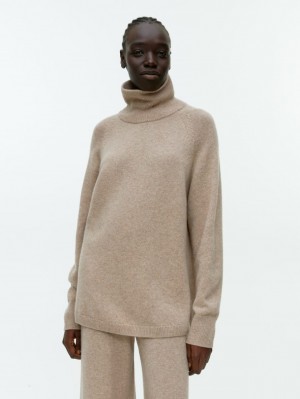 Pulover Arket Roll-Neck Cashmere Dama Bej | Romania-WAYH23816