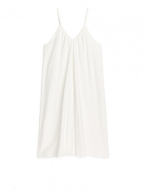 Rochie Arket Bumbac Towelling Curea Dama Albi | Romania-ETHG82063