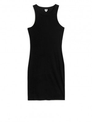 Rochie Arket Cu Nervuri Tank Dama Negrii | Romania-QBJL21875