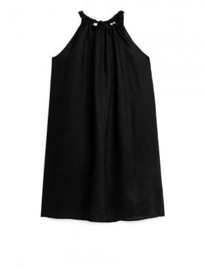 Rochie Arket Fara Maneci Linen Dama Negrii | Romania-OCPQ15783