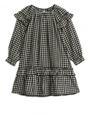 Rochie Arket Gingham Flannel Fete Albi Negrii | Romania-YMJQ56412