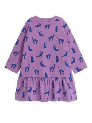 Rochie Arket Jersey Frill Fete Violet | Romania-TQVU10893
