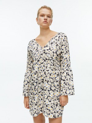 Rochie Arket Linen Dama Albi Negrii Galbeni | Romania-OCQT24865