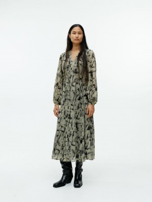 Rochie Arket Long-Sleeve Maxi Dama Negrii Bej | Romania-HPNB94078