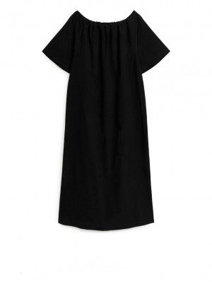 Rochie Arket Off-Shoulder Maxi Dama Negrii | Romania-ZUCL39072