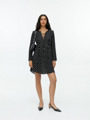 Rochie Arket Ruffled A-Line Dama Negrii | Romania-UNGR61243