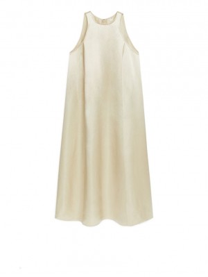 Rochie Arket Satin Slip Dama Albi | Romania-QFBL80723
