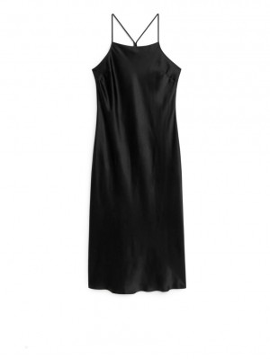 Rochie Arket Silk Slip Dama Negrii | Romania-DTSF60731