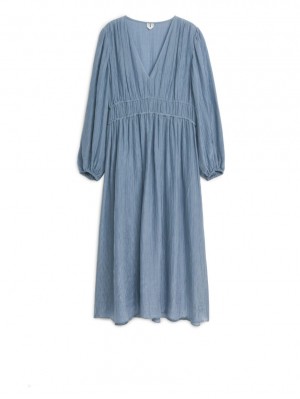Rochie Arket V-Neck Dama Albastri | Romania-NKJP04532
