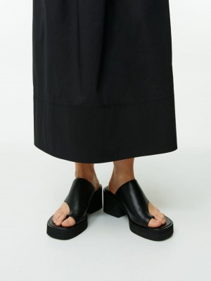Sandale Arket Grosolan Slip-In Piele Dama Negrii | Romania-TQSX31082