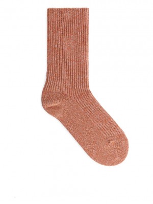 Sosete Arket Bumbac Rib Dama Portocalii | Romania-OMZB59203