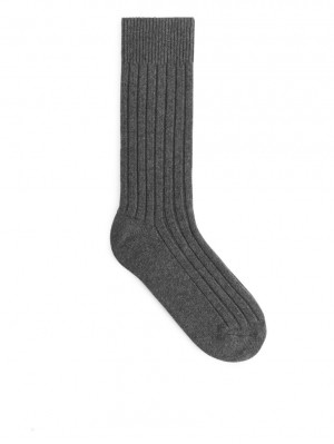 Sosete Arket Cashmere Barbati Gri Inchis | Romania-NBWR30418