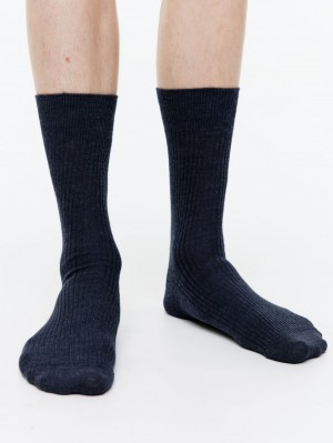 Sosete Arket Fine-Knit Lână Barbati Albastri | Romania-FVKN06293