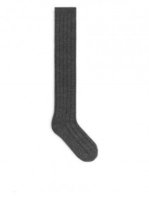 Sosete Arket Over-the-Knee Lână Dama Gri Inchis | Romania-DEXV37659