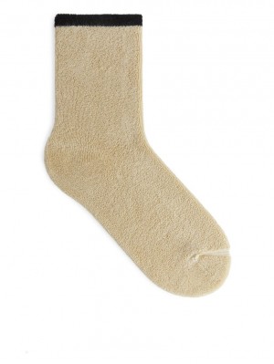 Sosete Arket Towelling Dama Bej Negrii | Romania-SZYG18257