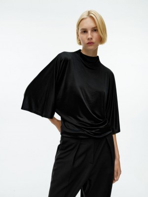 Topuri Arket Batwing Jersey Dama Negrii | Romania-AWGD26850