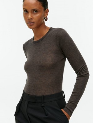 Topuri Arket Long-Sleeved Merino Dama Maro | Romania-ZCIR05641