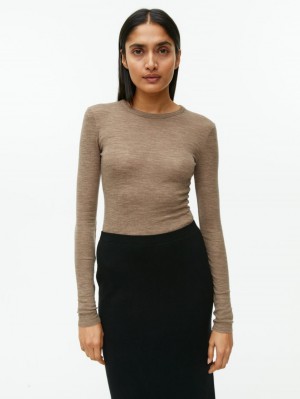 Topuri Arket Long-Sleeved Merino Dama Maro | Romania-ADLX57013