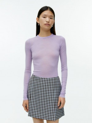 Topuri Arket Long-Sleeved Merino Dama Violet | Romania-PXWN27061